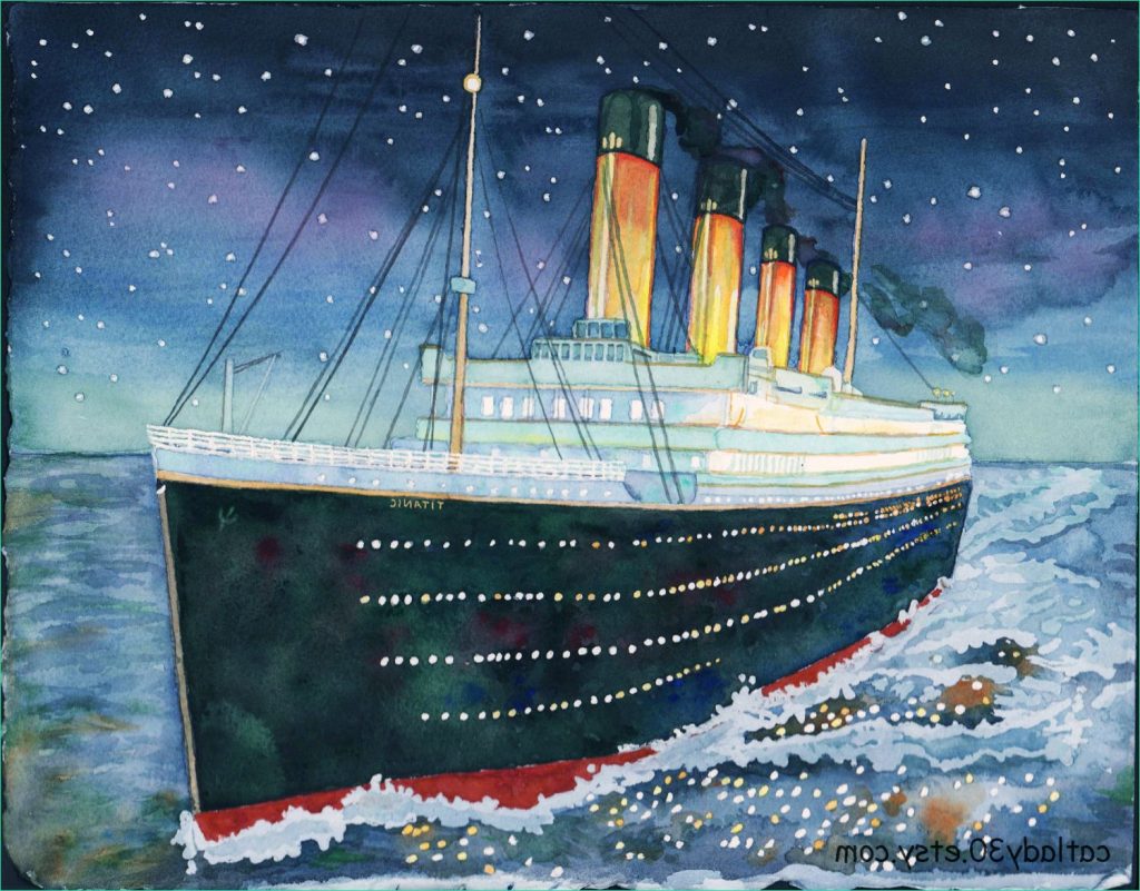 Titanic Dessin Cool Photos Titanic Watercolor Print Titanic Painting ...