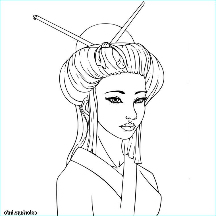 Chinoise Dessin Bestof Photos Coloriage Fille Chinoise Jecolorie