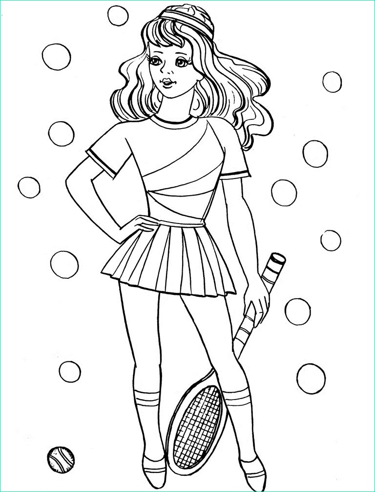 Coloriage A Imprimer Fille Élégant Photos Coloriage Fille Tenniswoman à Imprimer