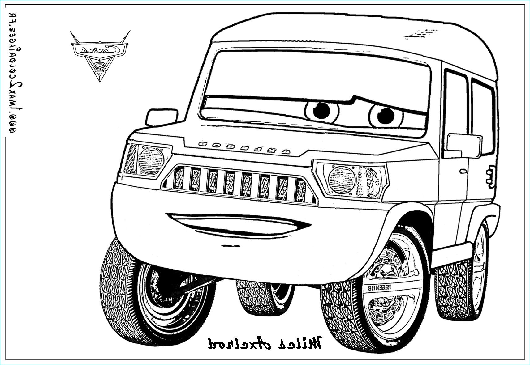 Coloriage Cars 2 Impressionnant Collection Coloriages Cars 2 Miles Axelrod Cars 2 Coloriages Les