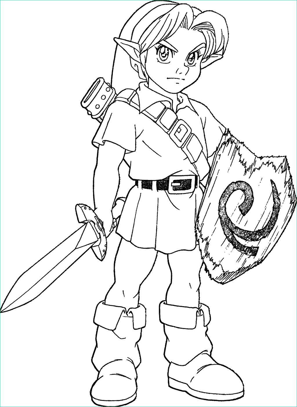Coloriage Link Breath Of the Wild Beau Photographie Young Link Ocarina Of Time Lineart by Skylight1989 On