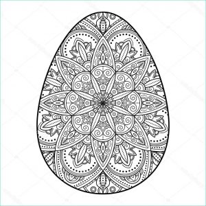 Coloriage Paques Mandala Élégant Photos Illustration De Vecteur D’un Oeuf De Pâques Avec Un Modèle