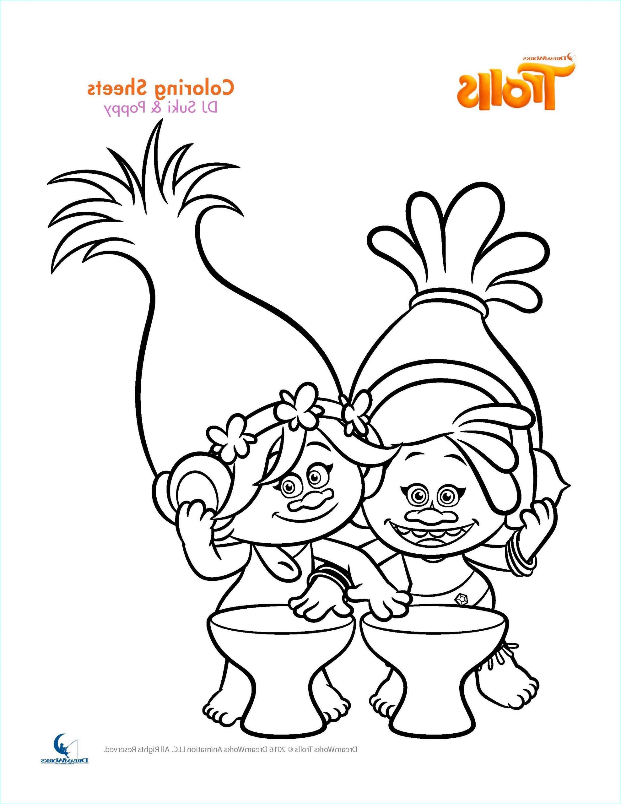 Coloriage Poppy Unique Collection Trolls Coloring Pages and Printable Activity Sheets