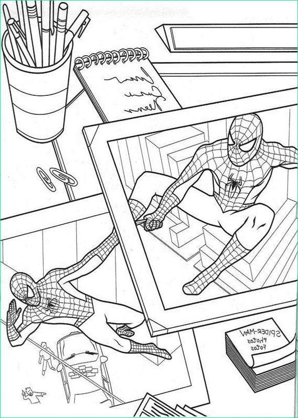Coloriage Spiderman Élégant Image Coloriage Spider Man Dans Le Journal