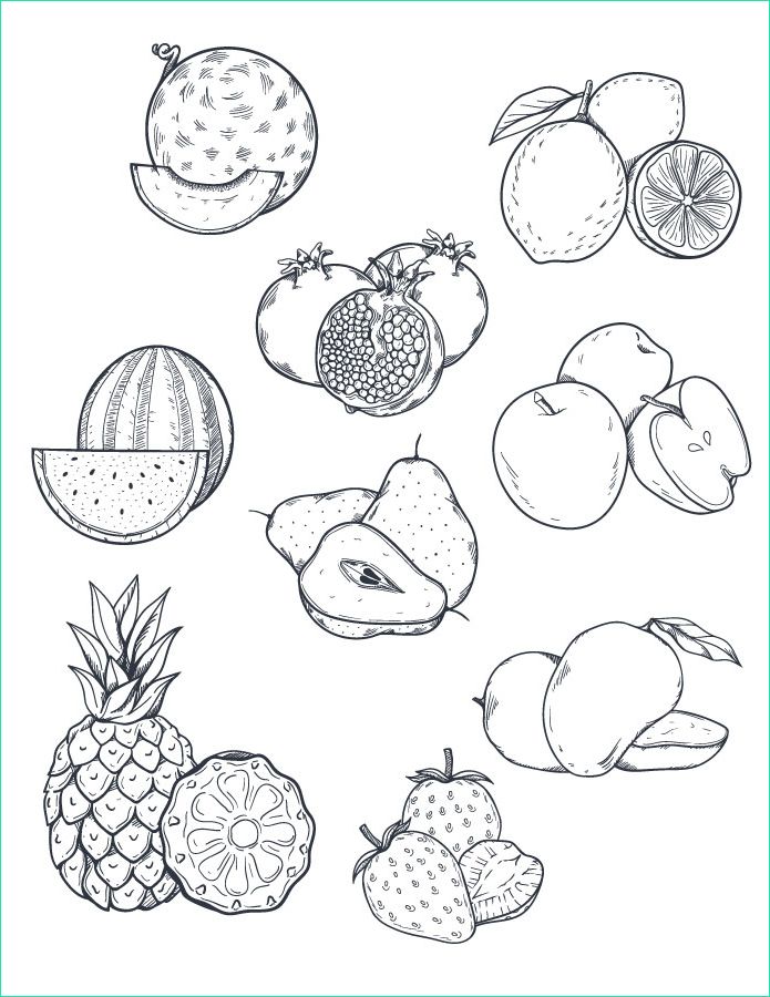 Dessin De Fruits Beau Photographie Fruits Coloriage A Imprimer Et Dessiner Artherapie