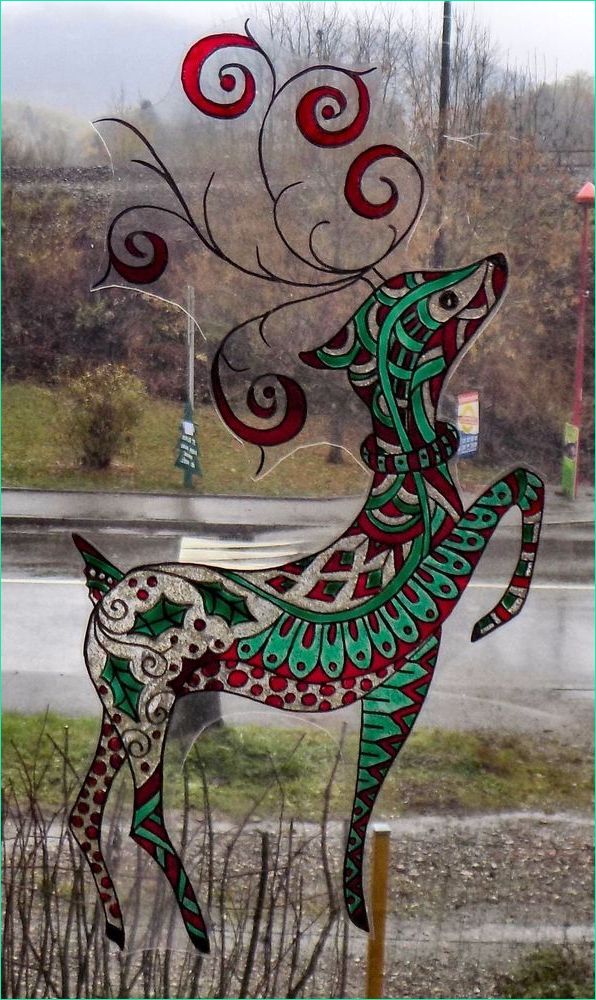 Dessin Fenetre Noel Beau Image Wicoart Window Color Sticker Static Cling Christmas Noel