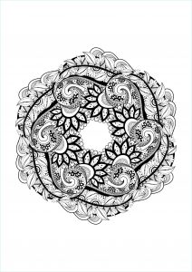 Dessin Mandalas Luxe Collection Mandala with Flowers and Leaves Full Of Details Very