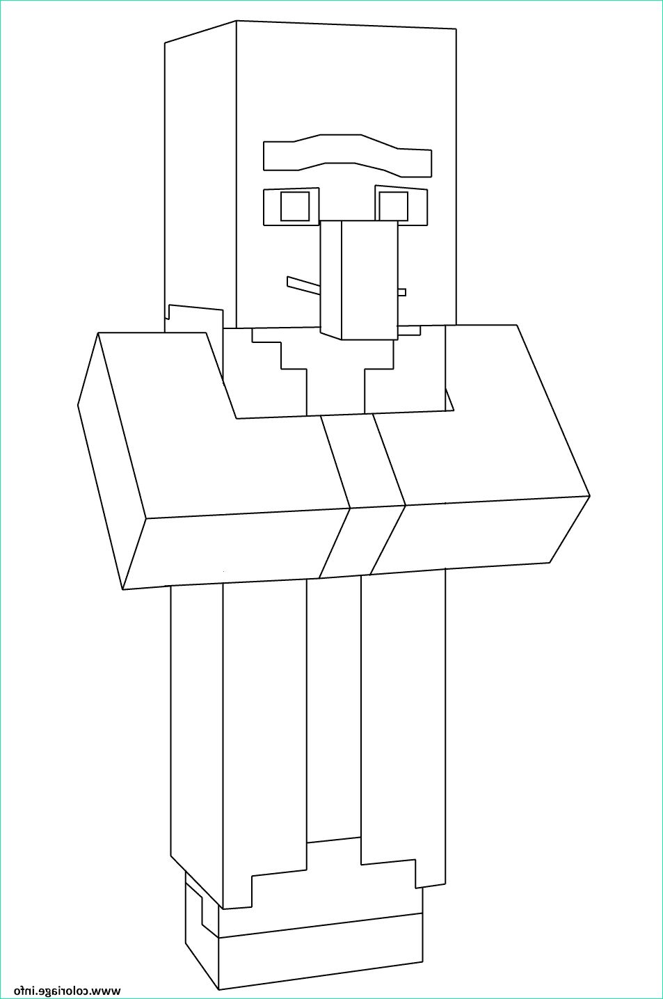 Dessin Minecraft A Colorier Bestof Collection Coloriage Minecraft Villager Jecolorie