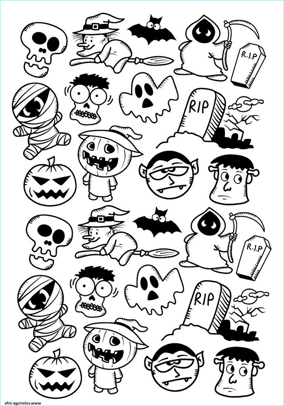 Fantome Halloween Dessin Beau Collection Coloriage Halloween Fantome Vampire Citrouille Doodle Dessin