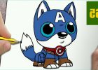 Animaux Dessin Beau Collection Ment Dessiner Chien Captain America Kawaii Étape Par
