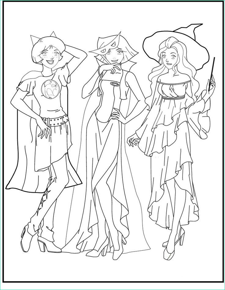 Coloriage De totally Spies Impressionnant Photos totally Spies Wearing Halloween Costume Coloring Picture