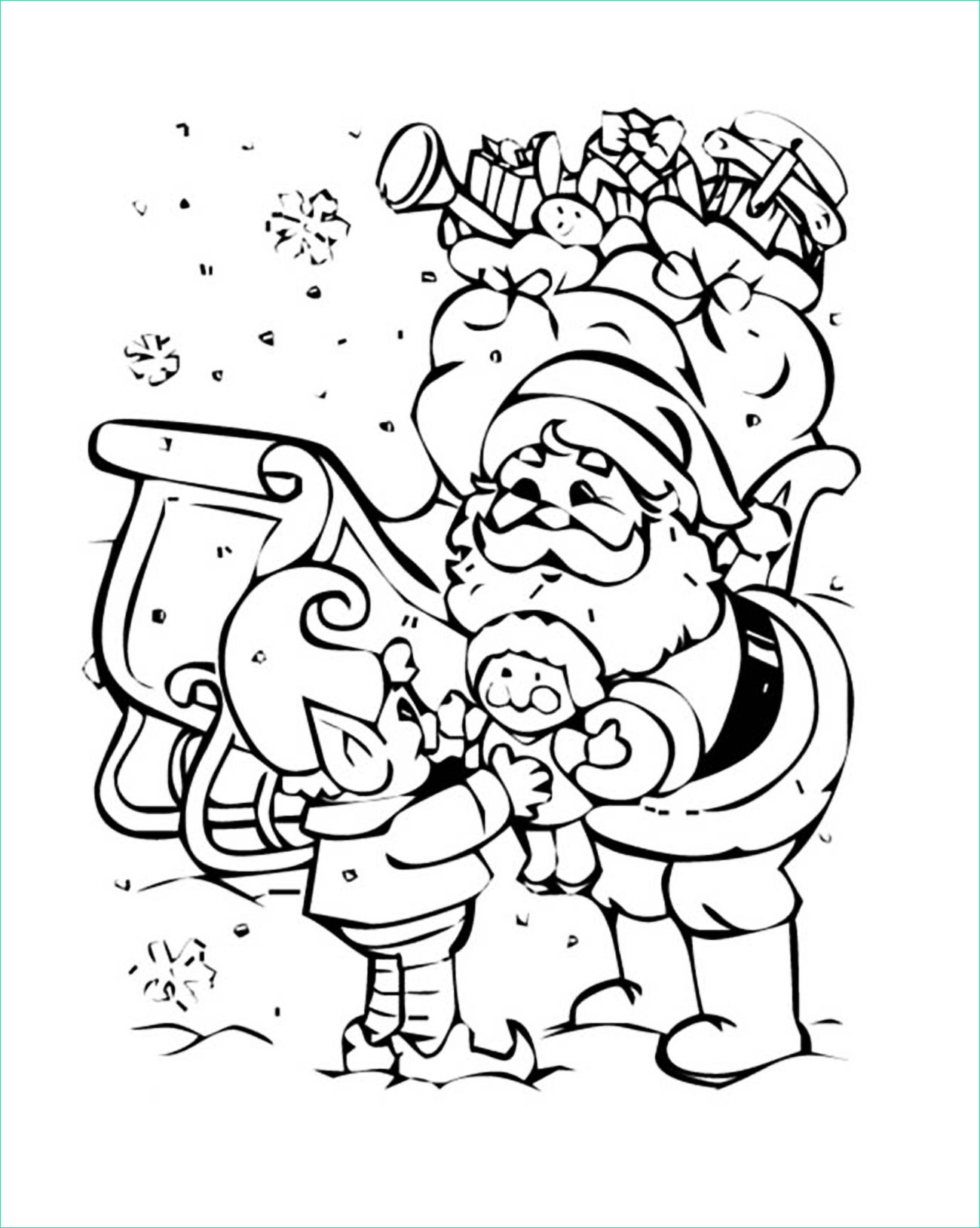 Coloriage Noel Imprimer Unique Collection Santa Claus Christmas and An Elf Christmas Coloring