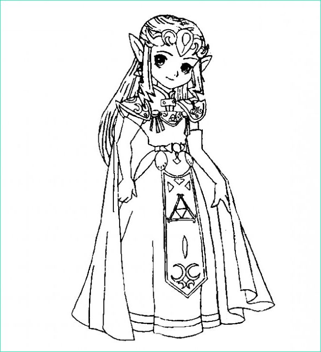 Coloriage Princesse Zelda Luxe Stock Coloriage Princesse Zelda Mignonne Dessin Gratuit à Imprimer