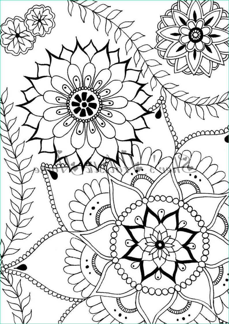 Coloriages De Fleurs Beau Images Fleur De Coloriage Page Coloriage Mandala Mandala Fleur