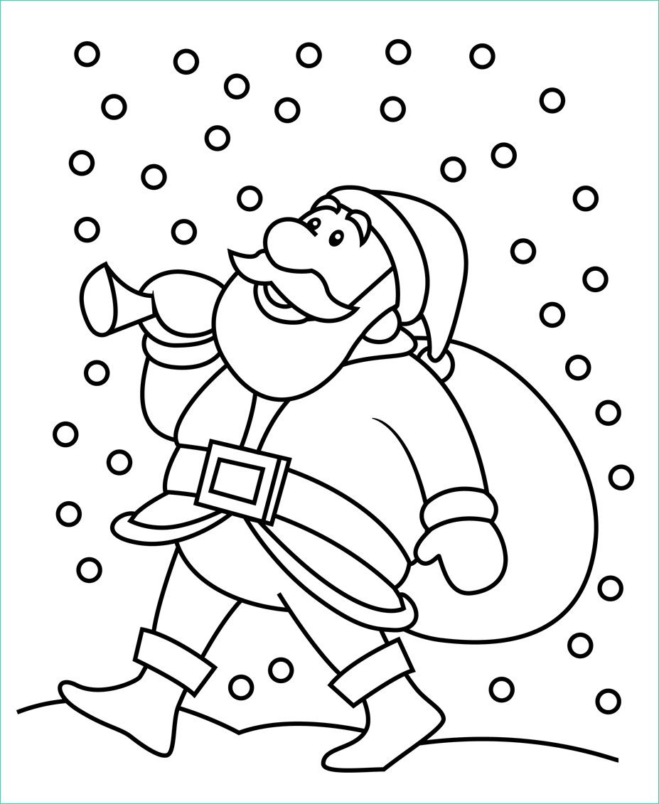 Coloriages Noel à Imprimer Élégant Collection Coloriage Père Noël sous La Neige à Imprimer Sur