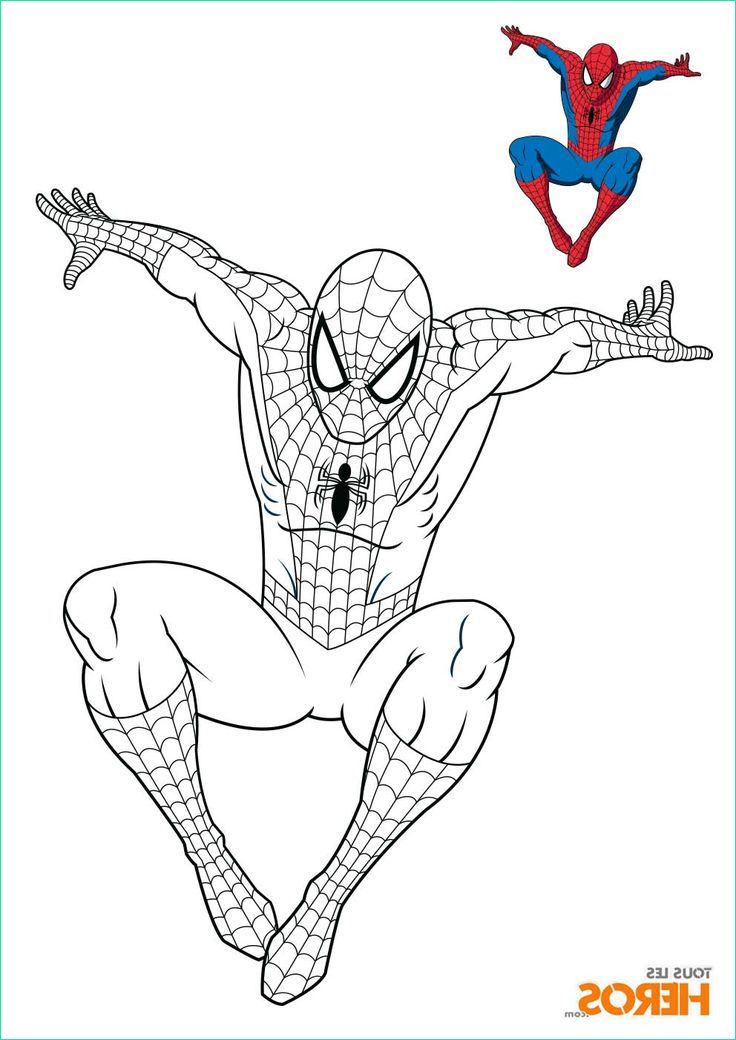 Dessin à Imprimer Spiderman Luxe Photos Coloriage Spiderman En Train De Sauter Sur son Ennemi