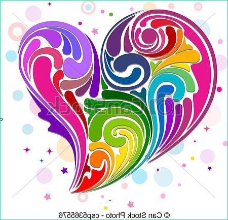 Dessin De Coeur En Couleur Inspirant Photos Heart Shaped Rainbow Illustration Of Rainbow Colored