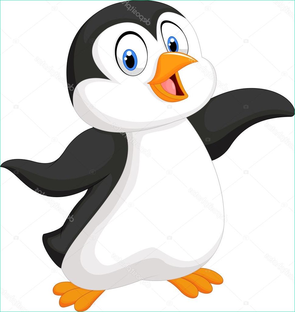 Dessin De Pingouin Élégant Image Pingouin Dessin Animé Mignon — Image Vectorielle Tigatelu