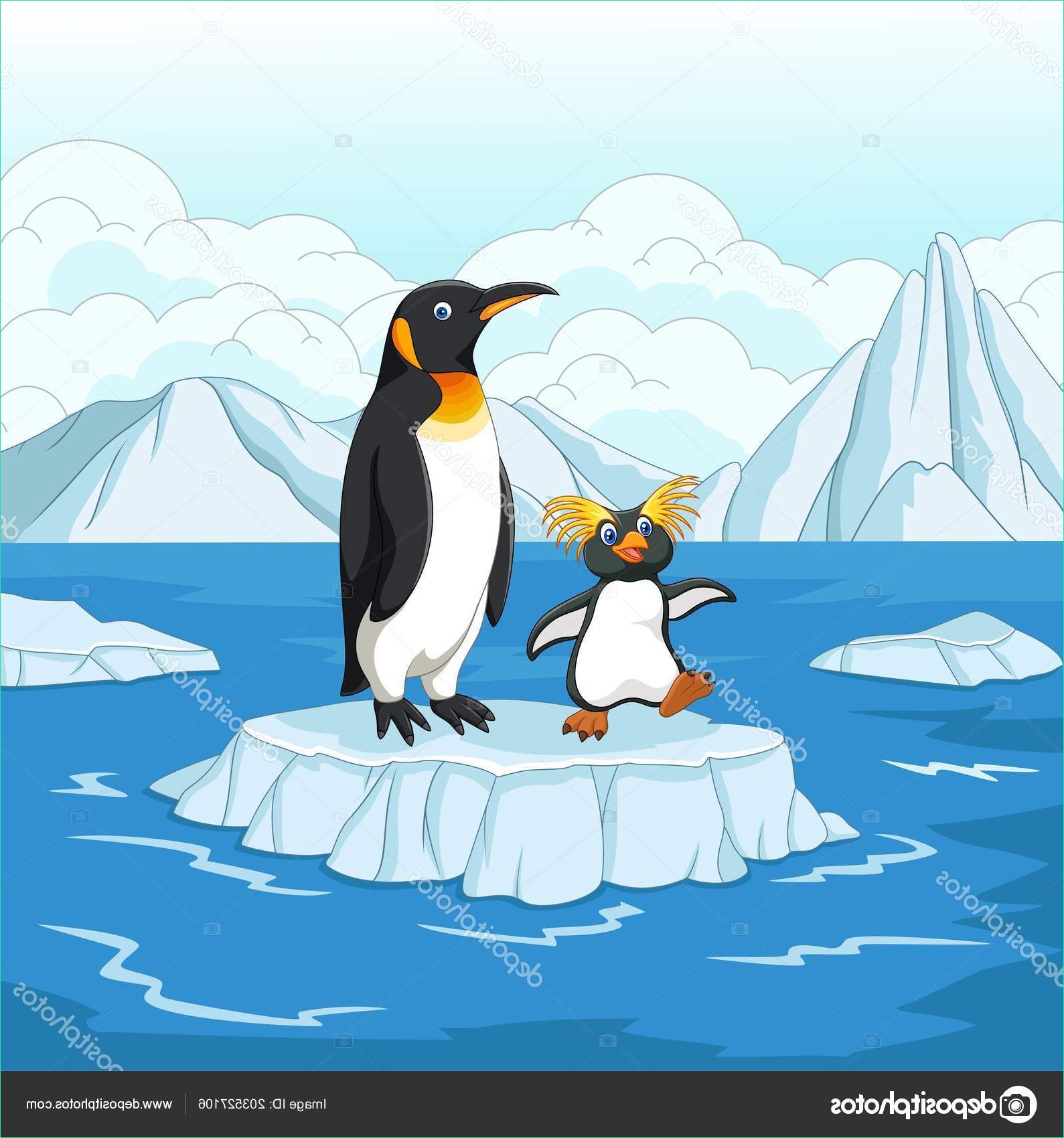 Dessin De Pingouin Inspirant Image Pingouin Dessin Animé Jouant Sur Banquise — Image