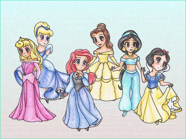 Dessin Facile Princesse Disney Luxe Stock Chibi Disney Princesses by Tesslar On Deviantart