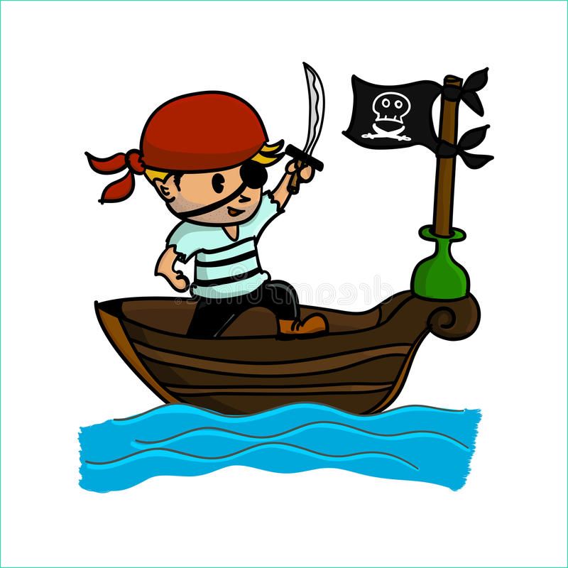Pirates Dessin Luxe Galerie Pirate Cartoon Boat at Sea Stock Vector Illustration