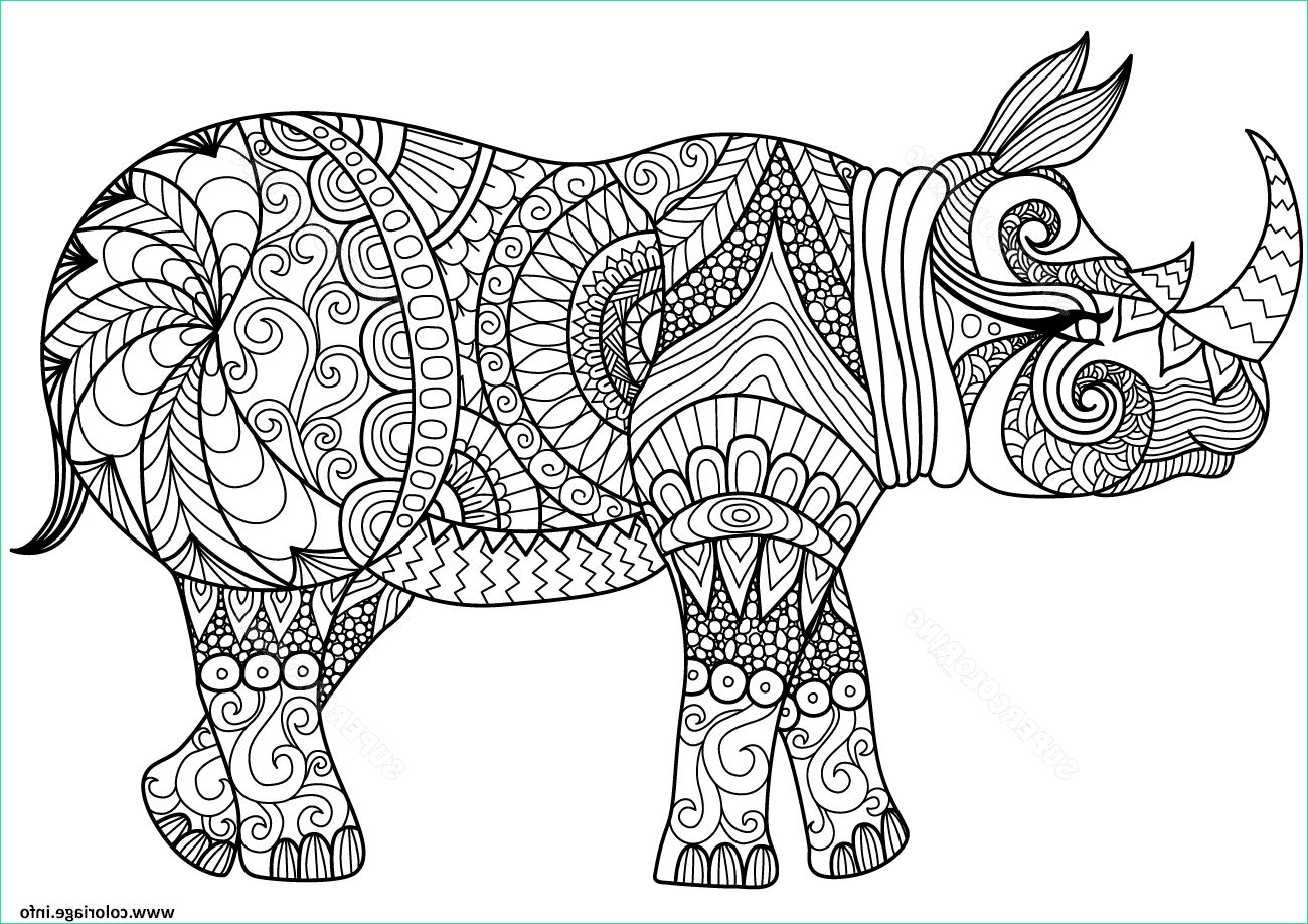 Zentangle à Imprimer Beau Collection Coloriage Zentangle Rhino Adulte Jecolorie