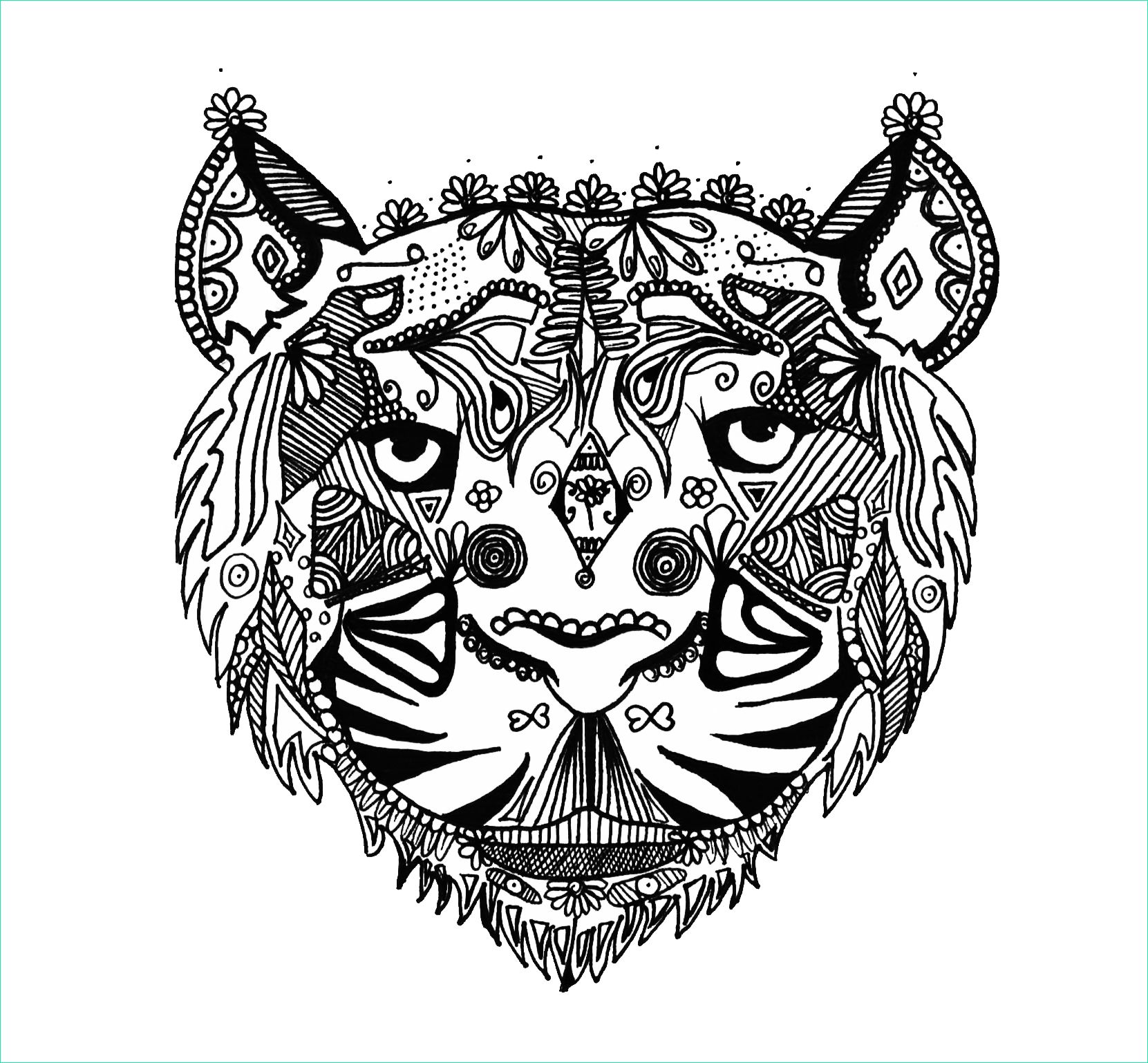 Zentangle à Imprimer Inspirant Photographie Tigre Zentangle Alice Zentangle Coloriages Difficiles