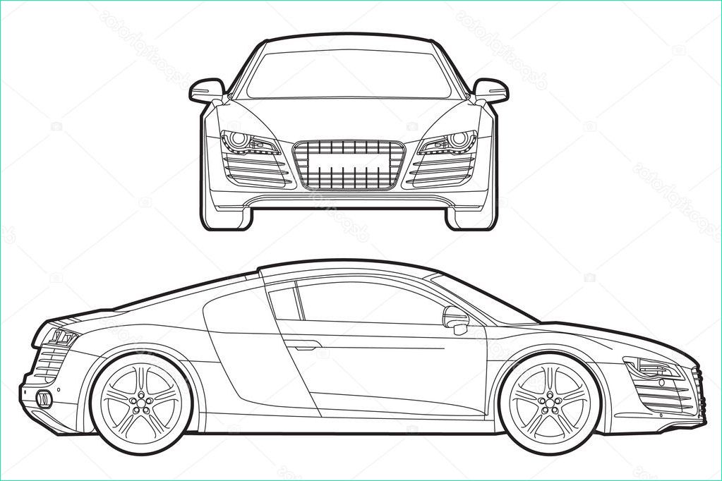 Audi R8 Dessin Unique Photos Audi R8 Blueprint — Stock Vector © Eremking