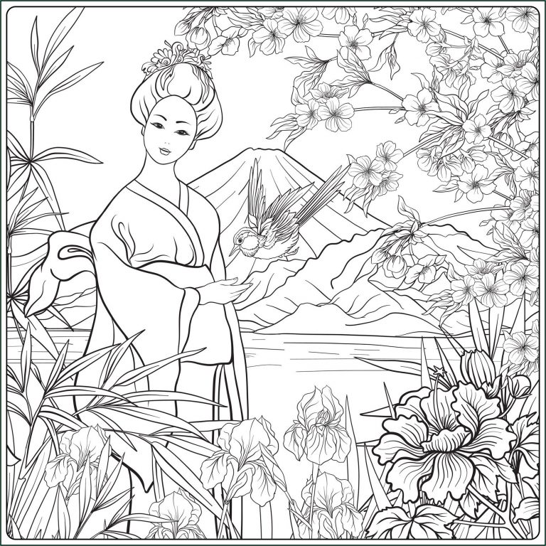 Colorage Inspirant Photos Paysage Japonais Et Jolie Femme En Kimono Japon