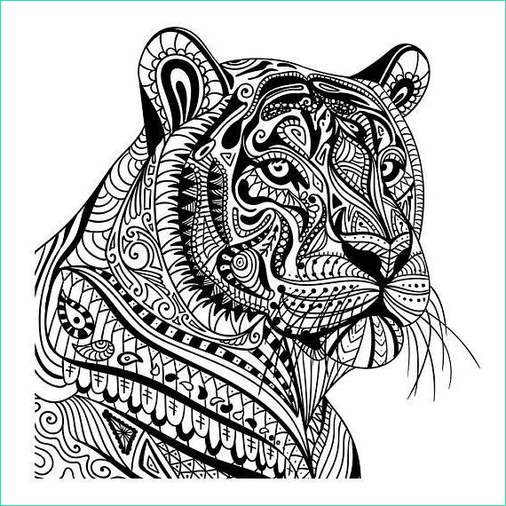 Coloriage A Imprimer Mandala Animaux Impressionnant Images Tiger In Pattern Wall Sticker Mandala Animal Wall Decal