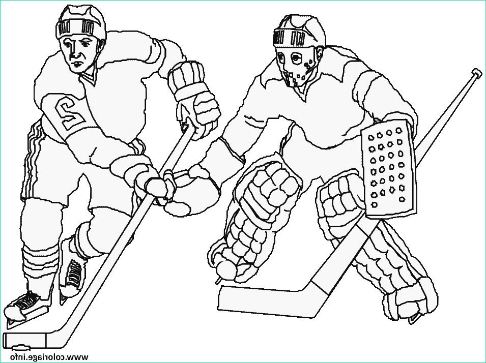 Coloriage Hockey Cool Photographie Coloriage Deux Joueurs De Hockey Jecolorie