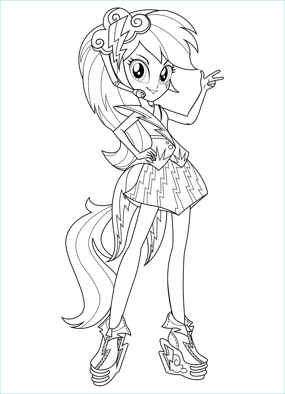 Coloriage My Little Pony Equestria Cool Stock Rainbow Rocks Coloring Pages at Getcolorings