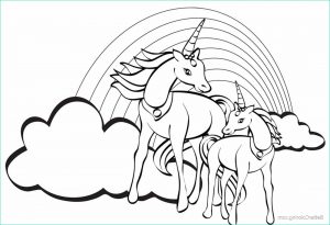 Coloriages De Licornes Bestof Photos Two Unicorns Coloring Pages with Rainbow Free Printable