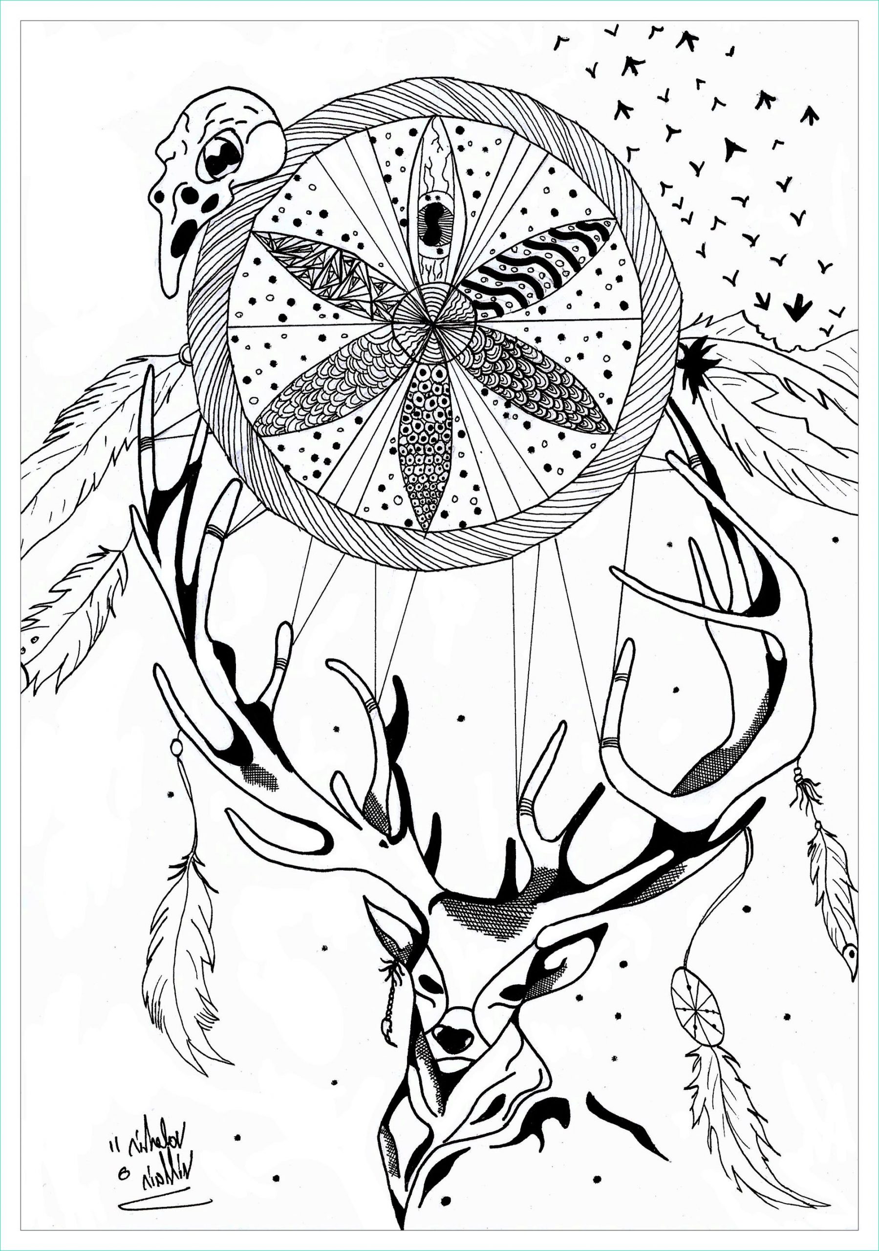 Colorige Nouveau Photos Deer Dreamcatcher Mandala Mandalas with Animals