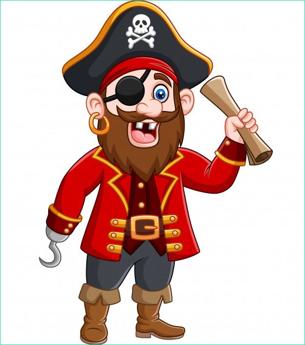 Dessin De Pirates Cool Image Capitaine De Pirate De Dessin Animé Tenant Une Carte Au