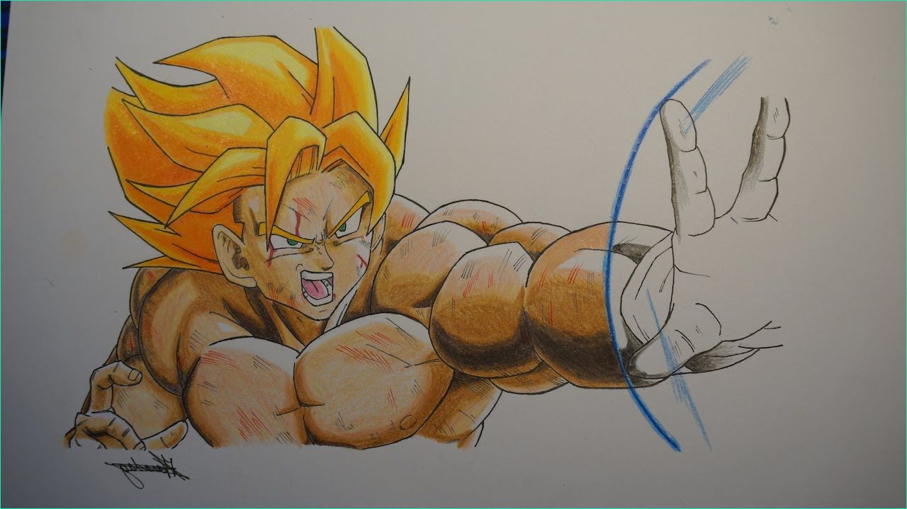 Dessin Dragon Ball Z En Couleur Cool Galerie Dessin De Goku Super Sayen Drawing Goku Ssj1
