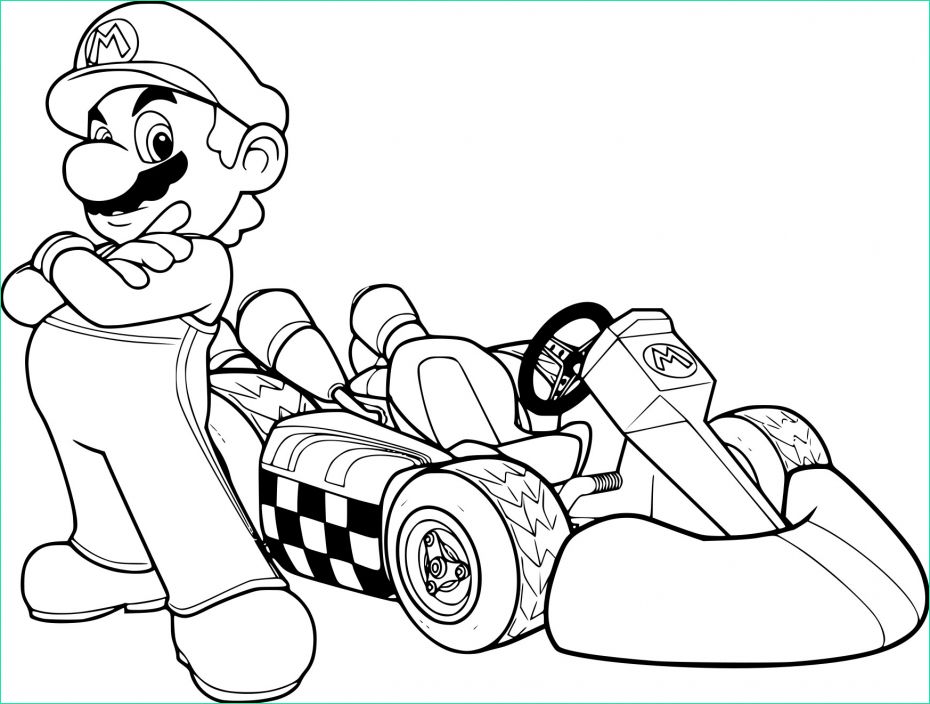 Dessin Mario à Imprimer Beau Photos Coloriage Mario Dans Mario Kart à Imprimer