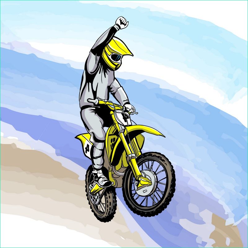 Dessin Moto Couleur Luxe Collection Motocross Vector Illustrations