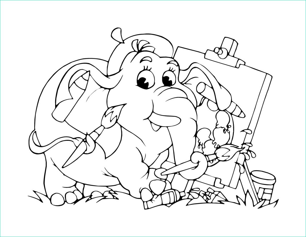 Dessins à Imprimer Gratuits Unique Images Dessin éléphant Artiste Pour Enfant à Imprimer Gratuit