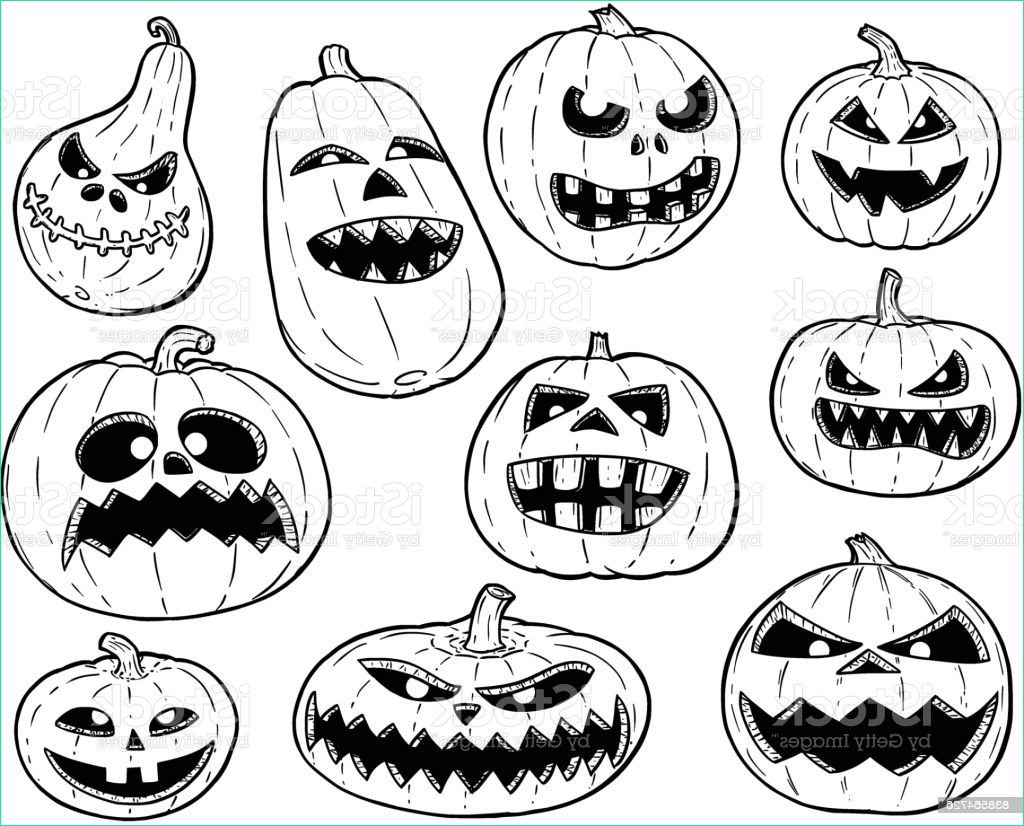 Dessins Halloween Bestof Photos Set Cute Hand Drawing Halloween Pumpkin Illustrations