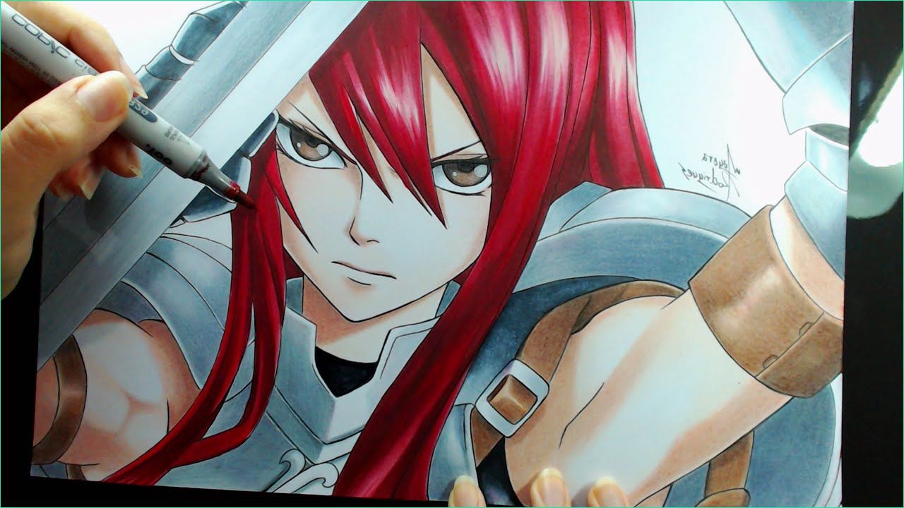 Erza Dessin Luxe Stock Speed Drawing Erza Scarlet Fairy Tail
