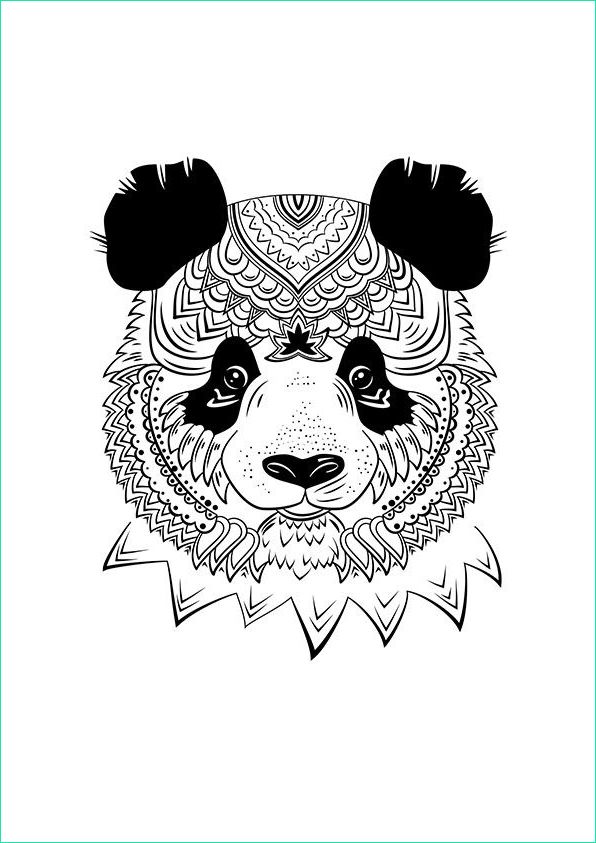 Mandala Panda à Imprimer Beau Images Panda à Colorier