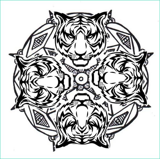 Mandala Tigre à Imprimer Beau Photographie Coloriage Mandala Tigre Vecteur Dessin Gratuit à Imprimer