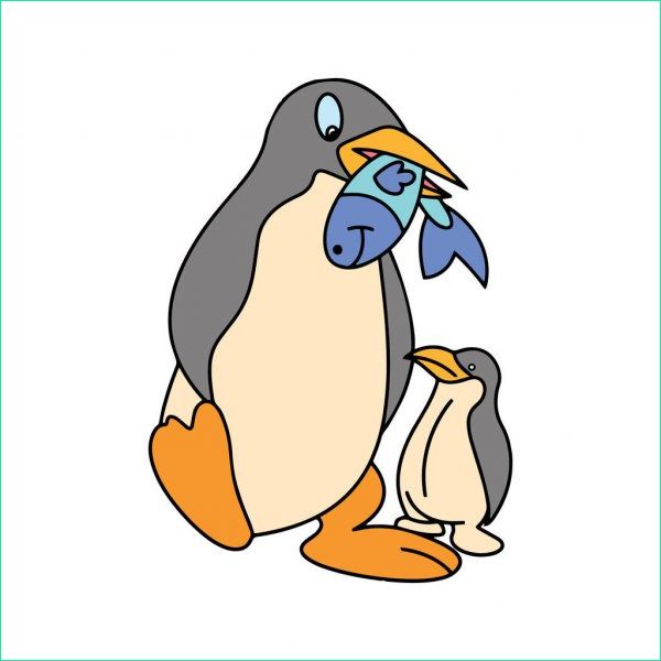 Pingouin Dessin Élégant Galerie Pingouin Dessin Animé Mignon Sur Fond Blanc — Image