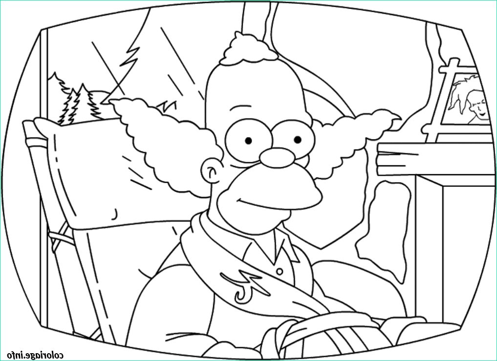Coloriage Simpsons Luxe Photographie Coloriage the Simpsons Krusty Dessin