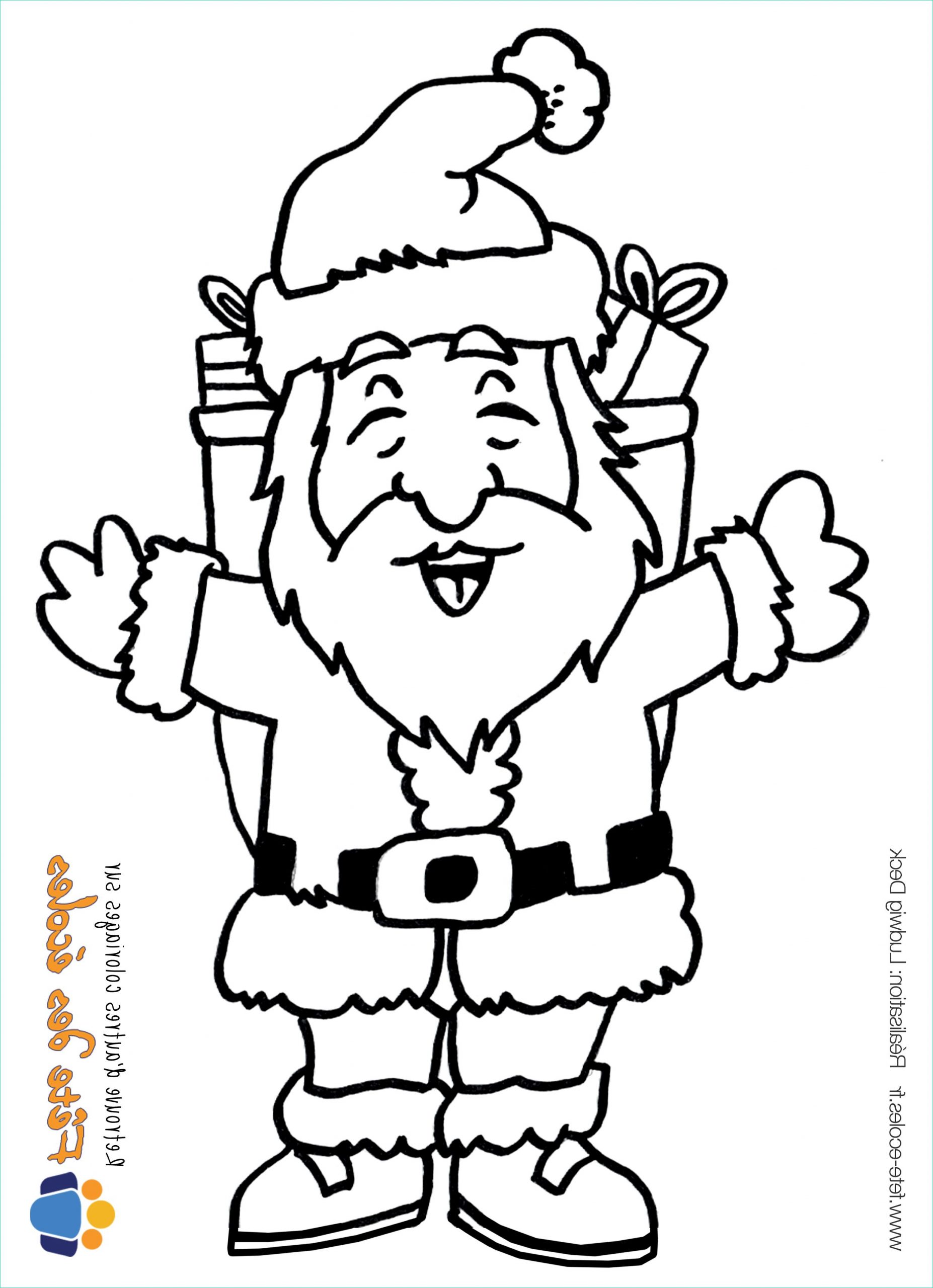 Coloriages Pere Noel Beau Image Coloriage Père Noël Prêt à Livrer Les Cadeaux