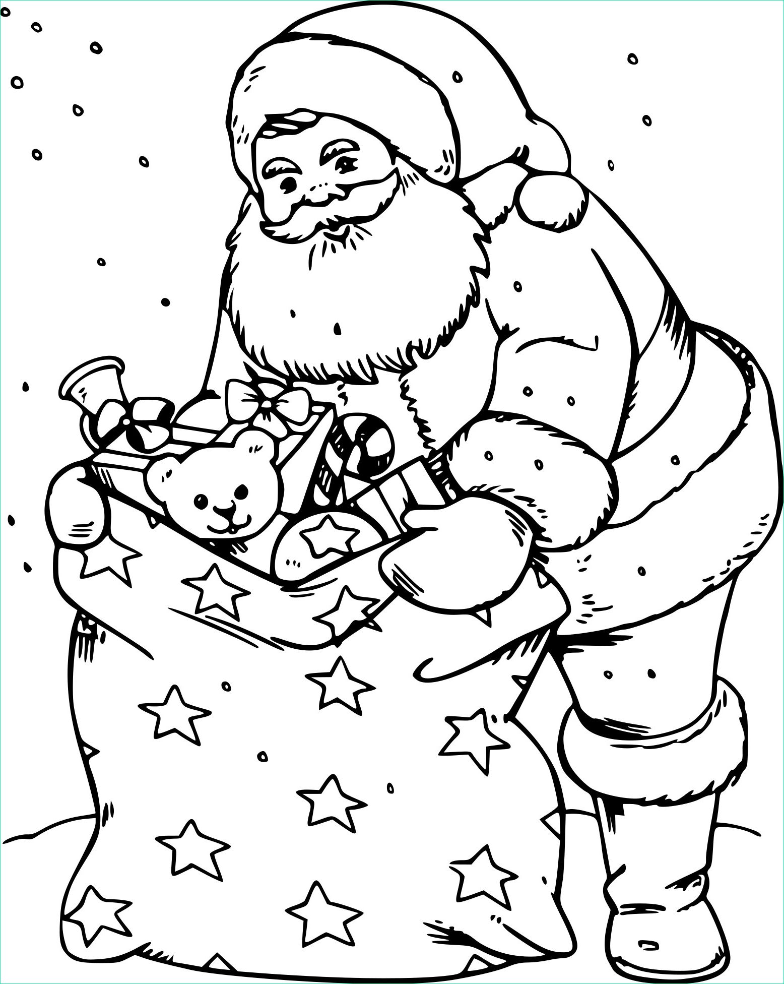 Dessin Du Pere Noel A Imprimer Nouveau Collection Coloriage Du Père Noël Avec Les Cadeaux à Imprimer Sur
