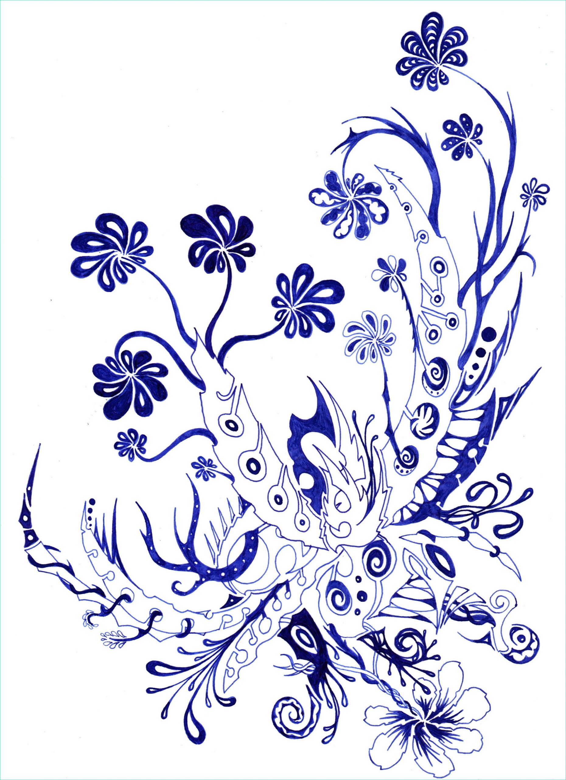 Dessin Fleuri Cool Stock Fleurs Bleues 8