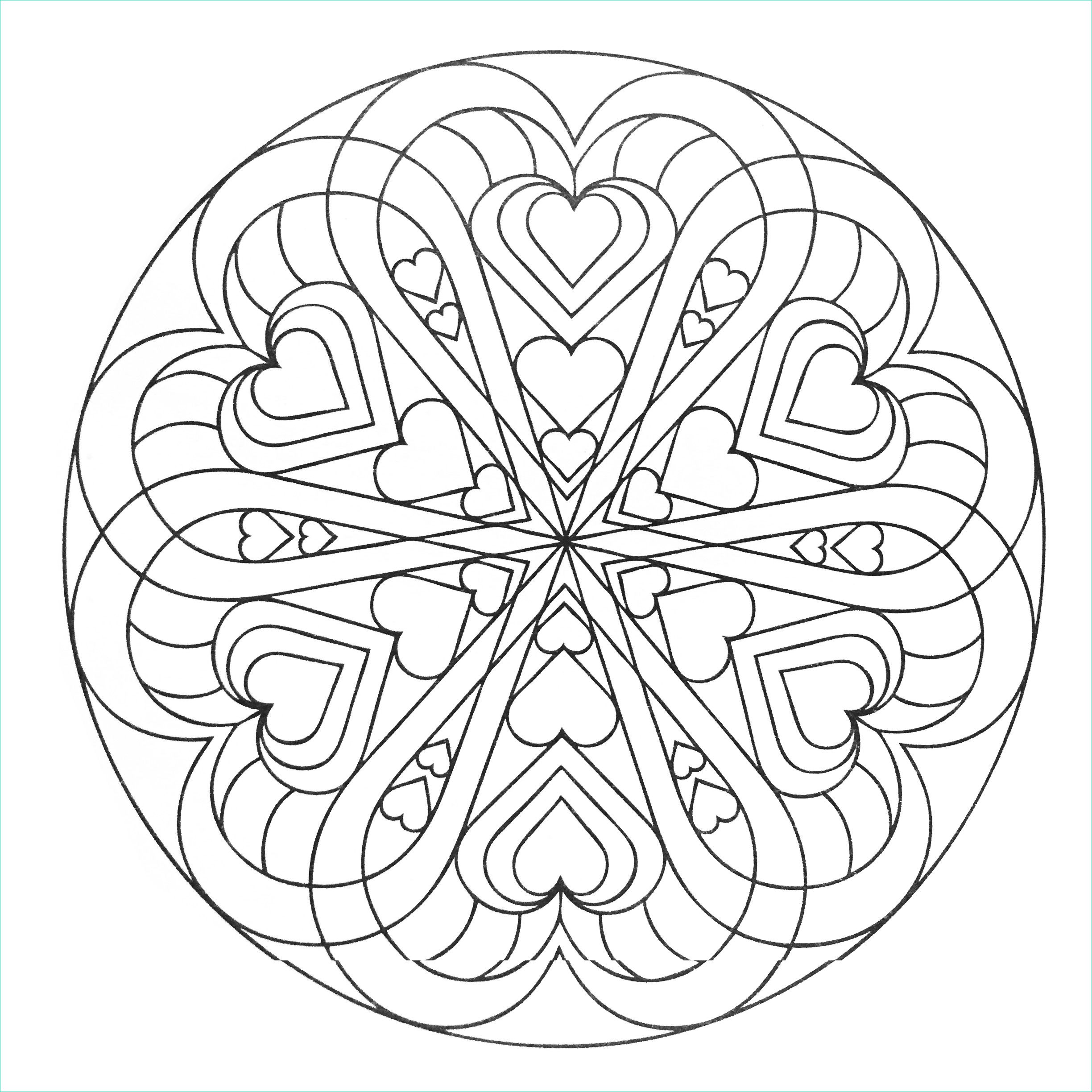 Imprimer Coloriage Mandala Cool Galerie Mandala Hearts M&amp;alas Adult Coloring Pages