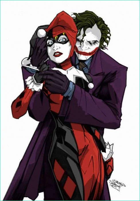 Joker Et Harley Quinn Dessin Élégant Photographie Joker and Harley Quinn